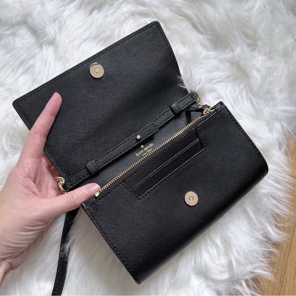 Kate Spade Black Crossbody Bag with Chain Accent Straps - Picture 4 of 7